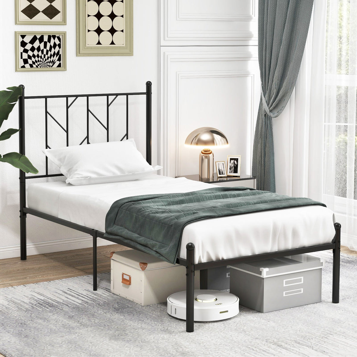 Twin/Full/Queen Size Platform Bed Frame with Sturdy Metal Slat Support