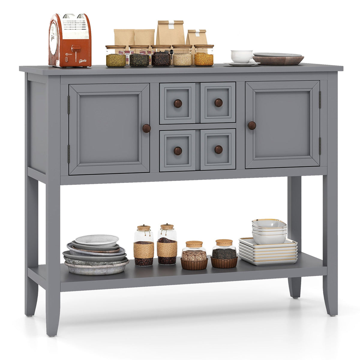 Buffet Sideboard Cabinet with 2 Doors and 2 Drawers