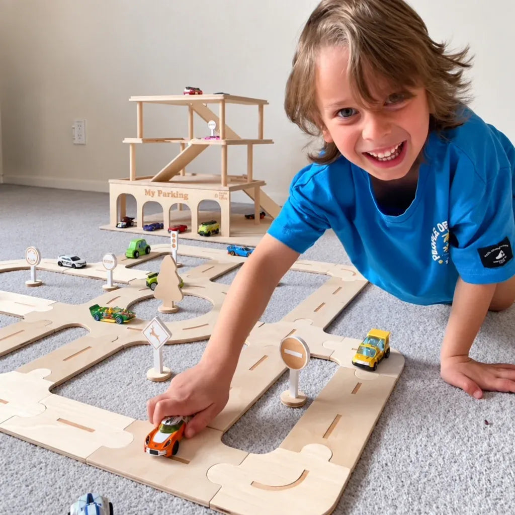 Wooden Car Track Toy