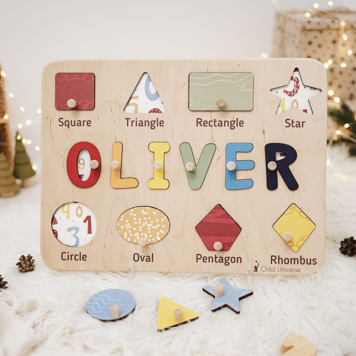 Colorful Shape Name Board