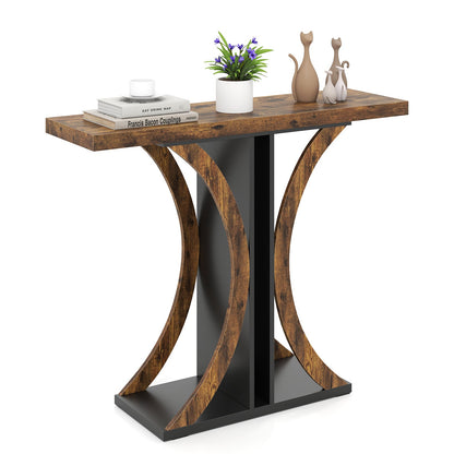 Console Table 39.5 Inch Rectangular Entryway Table with Geometric Frame