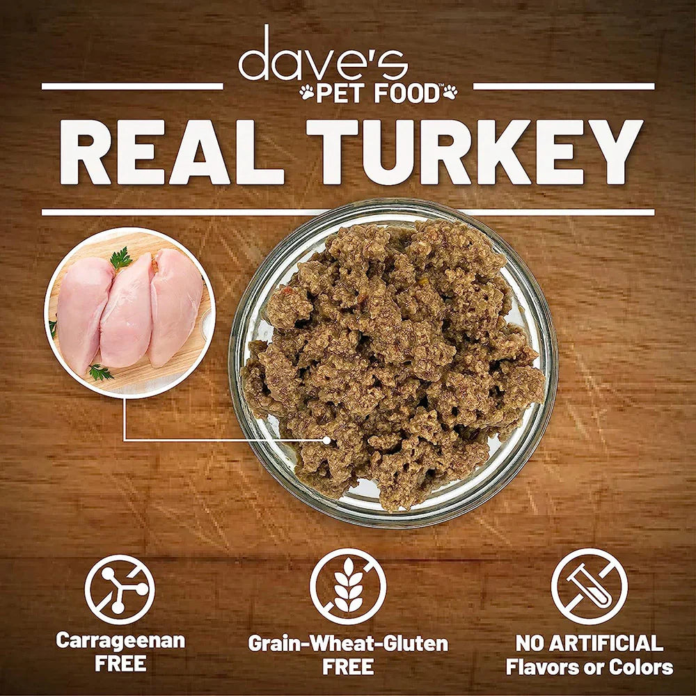 Dave's Naturally Healthy Turkey Dinner Paté Wet Cat Food (12.5oz)