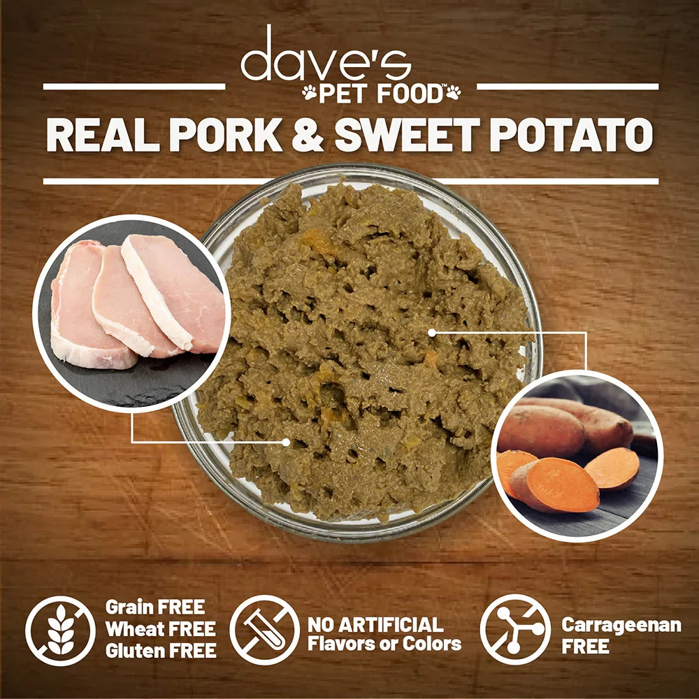 Dave's Grain Free Pork & Sweet Potato Entrée For Dogs (13.2oz)
