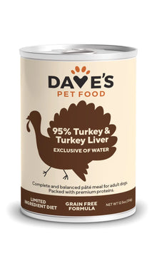 Dave's 95% Premium Meats™ Turkey & Turkey Liver For Dogs (12.5oz)