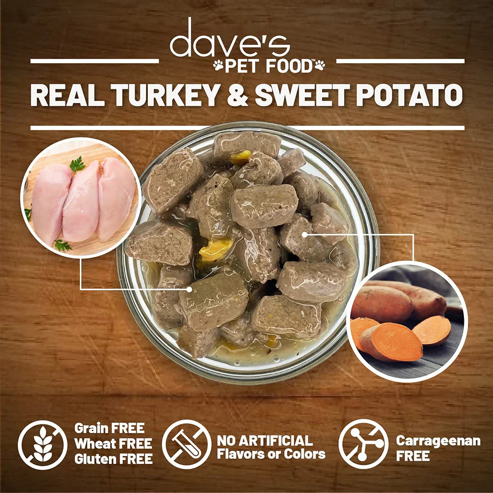 Dave's Stewlicious Turkey & Sweet Potato Cuts in Gravy For Dogs (13.2oz)