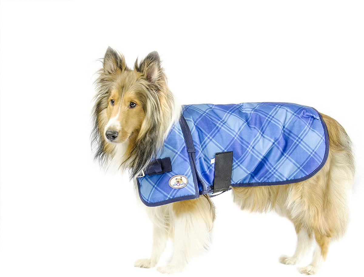 Derby Originals Ruff Pup Waterproof Dog Coat – Ice Blue Plaid