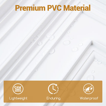 Drop Ceiling Tiles 24" x 24" PVC Ceiling Panels with 3D Decorative Patterns 12-Pack-White