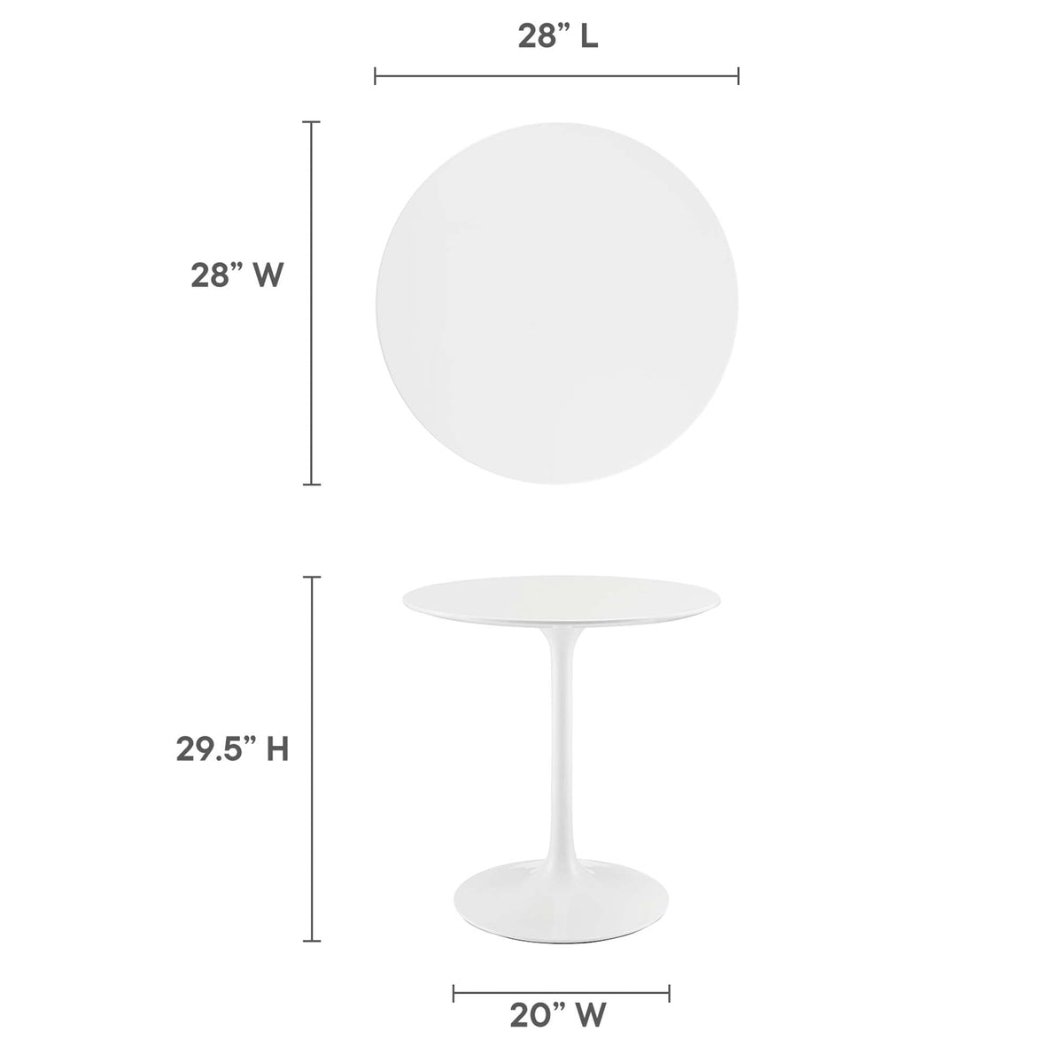 Lippa 28" Round Wood Dining Table by Modway - EEI-1115