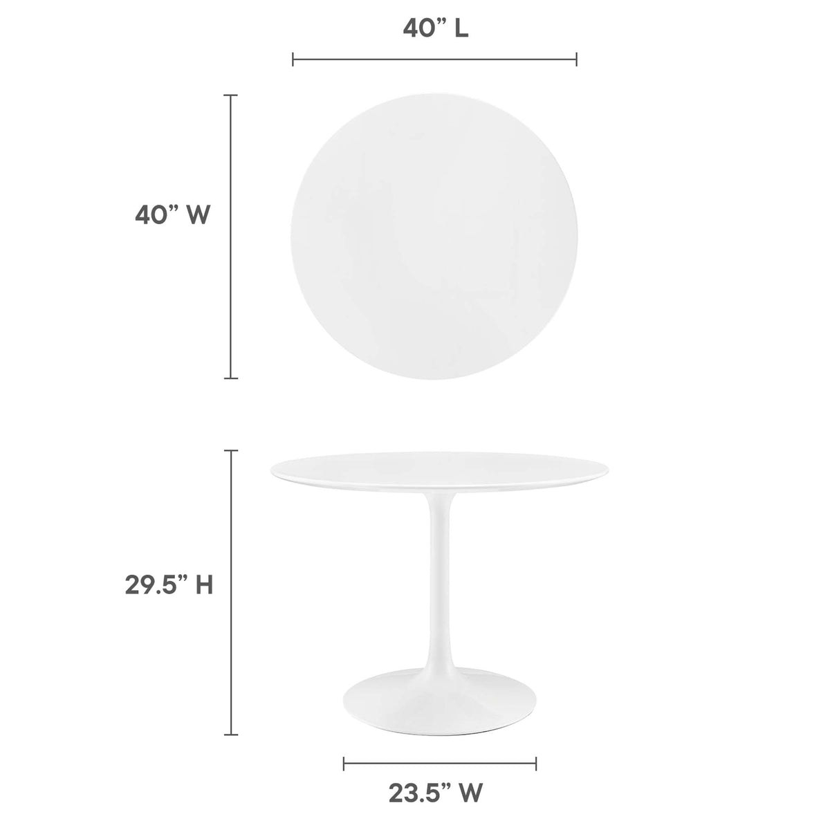 Lippa 40" Round Wood Dining Table by Modway - EEI-1117