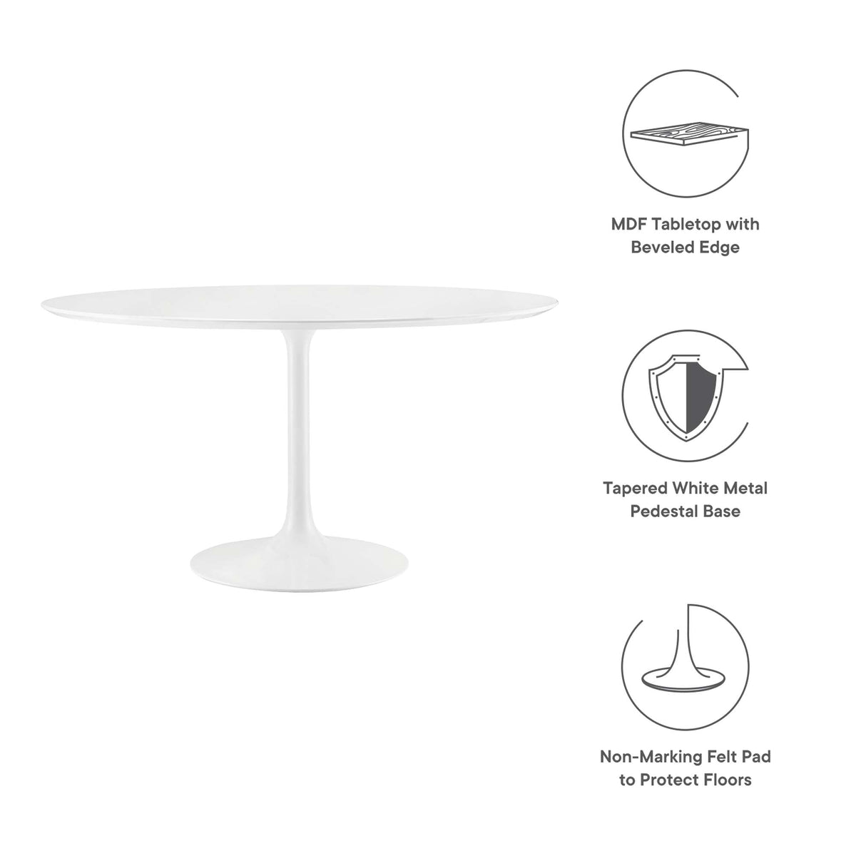Lippa 54" Round Wood Dining Table by Modway - EEI-1119