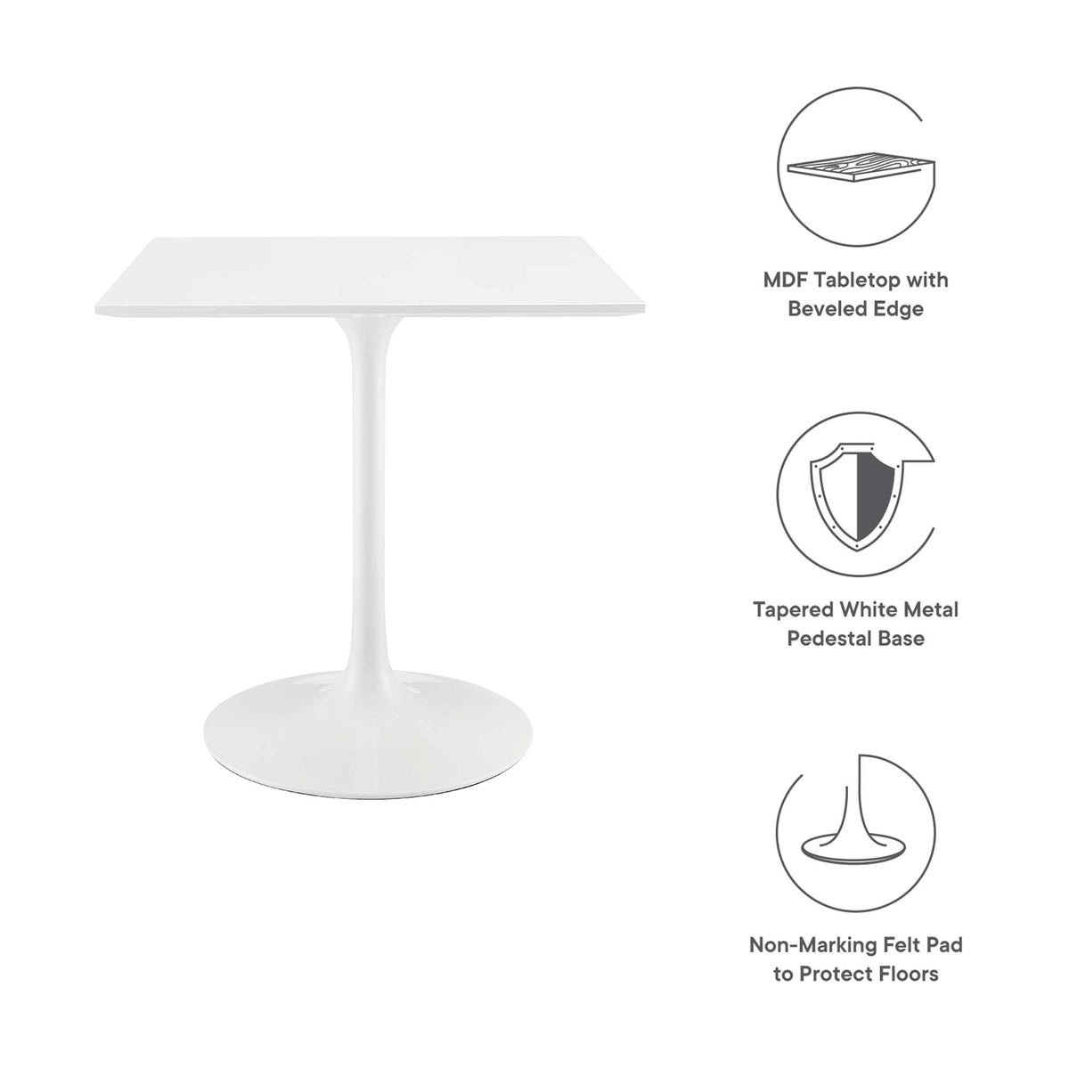 Lippa 28" Square Wood Dining Table by Modway - EEI-1123