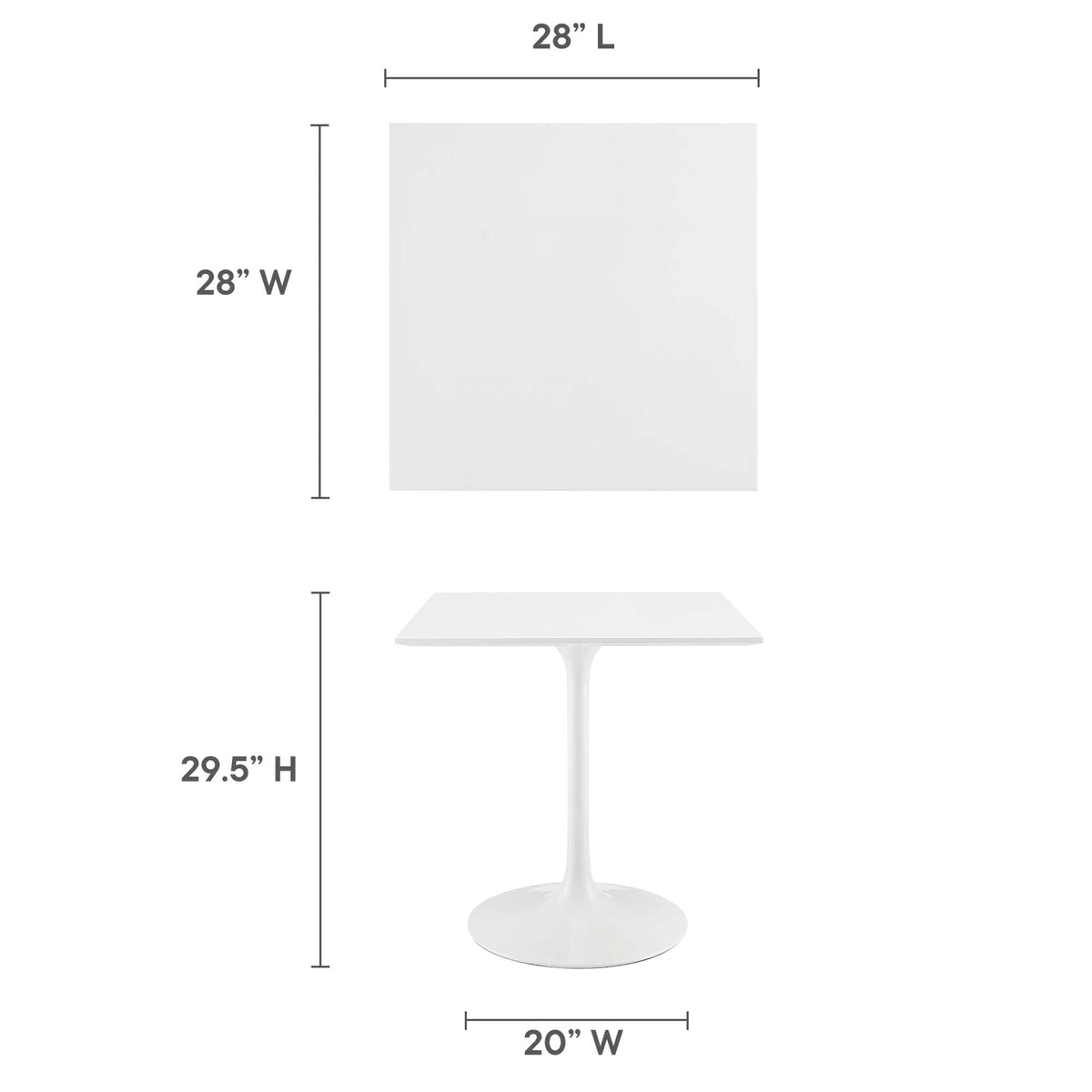 Lippa 28" Square Wood Dining Table by Modway - EEI-1123