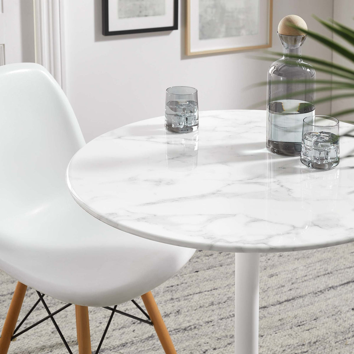 Lippa 28" Round Faux Marble Dining Table by Modway - EEI-1128