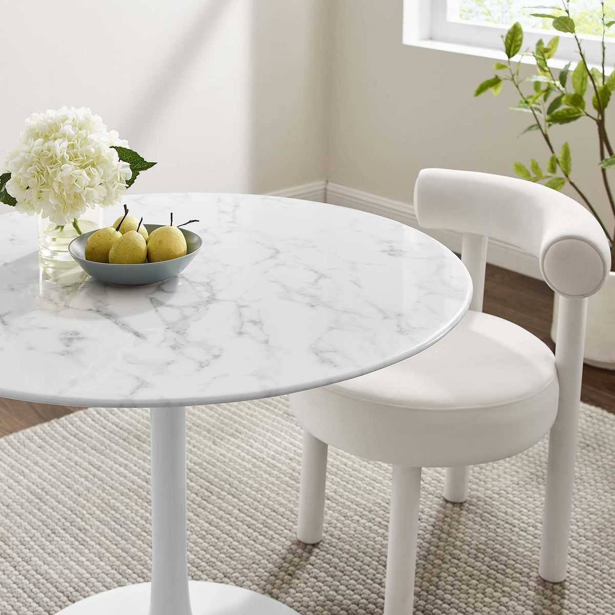Lippa 40" Round Faux Marble Dining Table by Modway - EEI-1130
