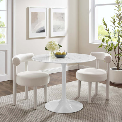 Lippa 40" Round Faux Marble Dining Table by Modway - EEI-1130
