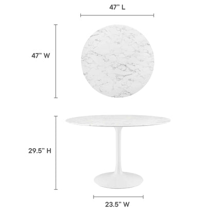 Lippa 48" Round Faux Marble Dining Table by Modway - EEI-1131