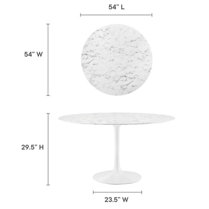 Lippa 54" Round Faux Marble Dining Table by Modway - EEI-1132