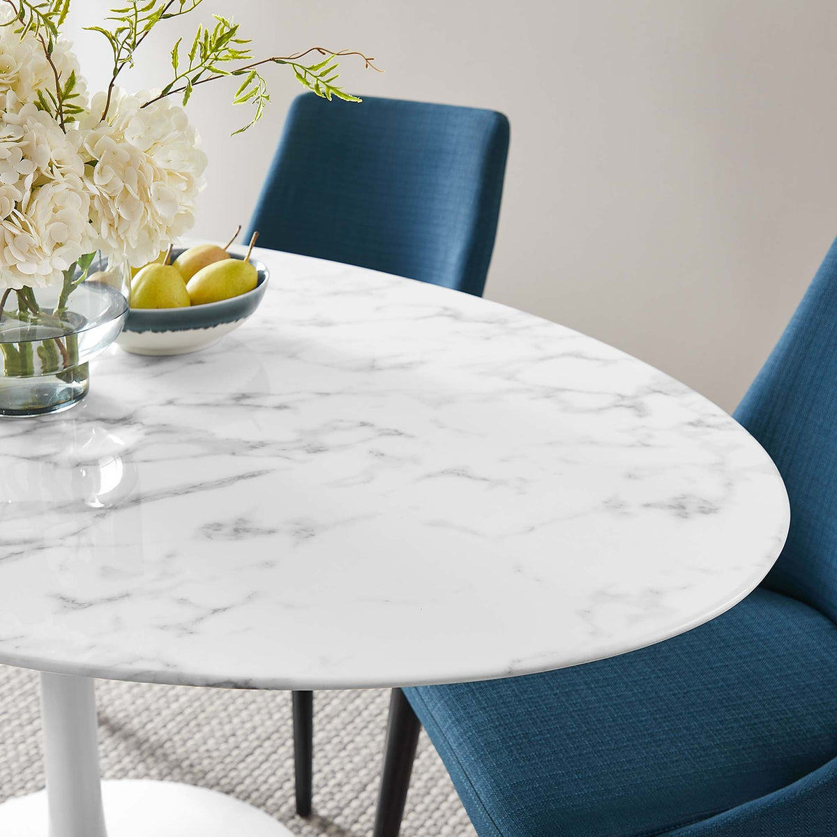 Lippa 60" Oval Faux Marble Dining Table by Modway - EEI-1135