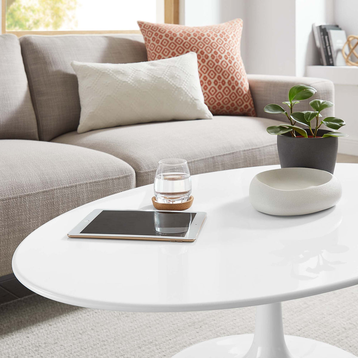 Lippa 42" Oval Wood Coffee Table by Modway - EEI-1139