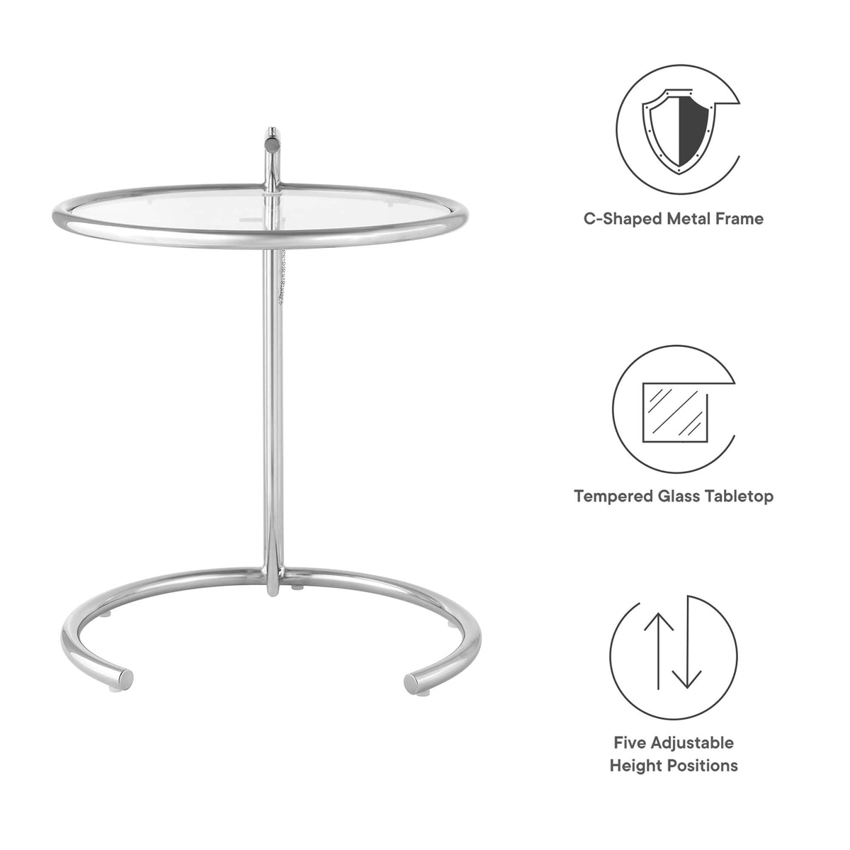 Eileen Gray Metal Side Table by Modway