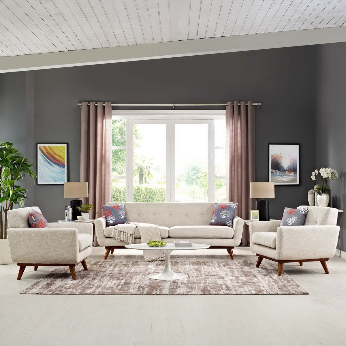 Engage Armchairs and Sofa Set of 3 by Modway