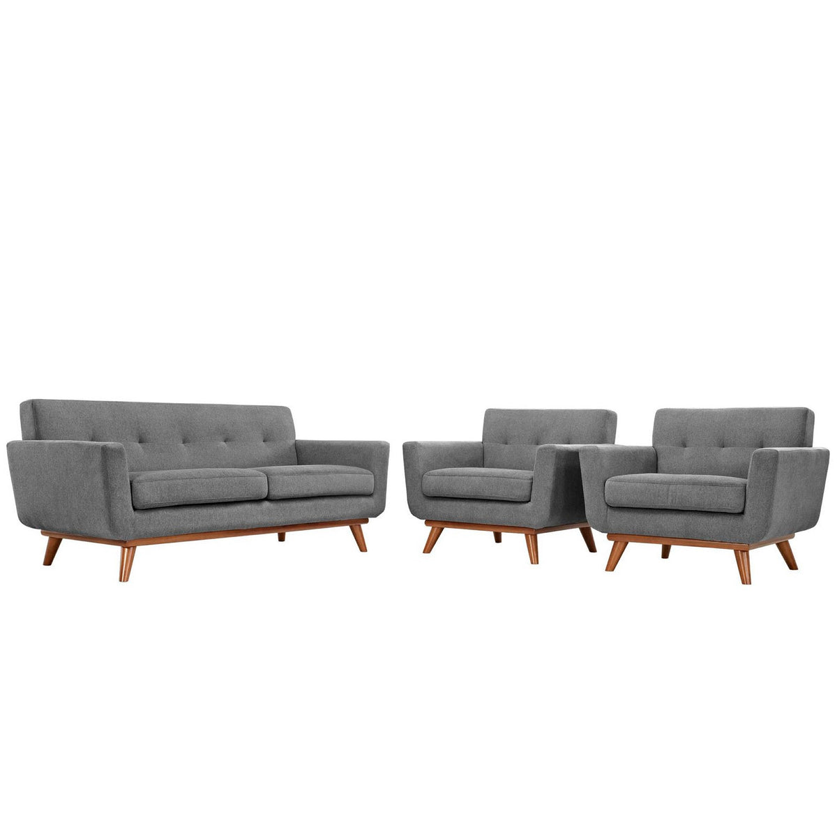 Engage Armchairs and Loveseat Set of 3 by Modway