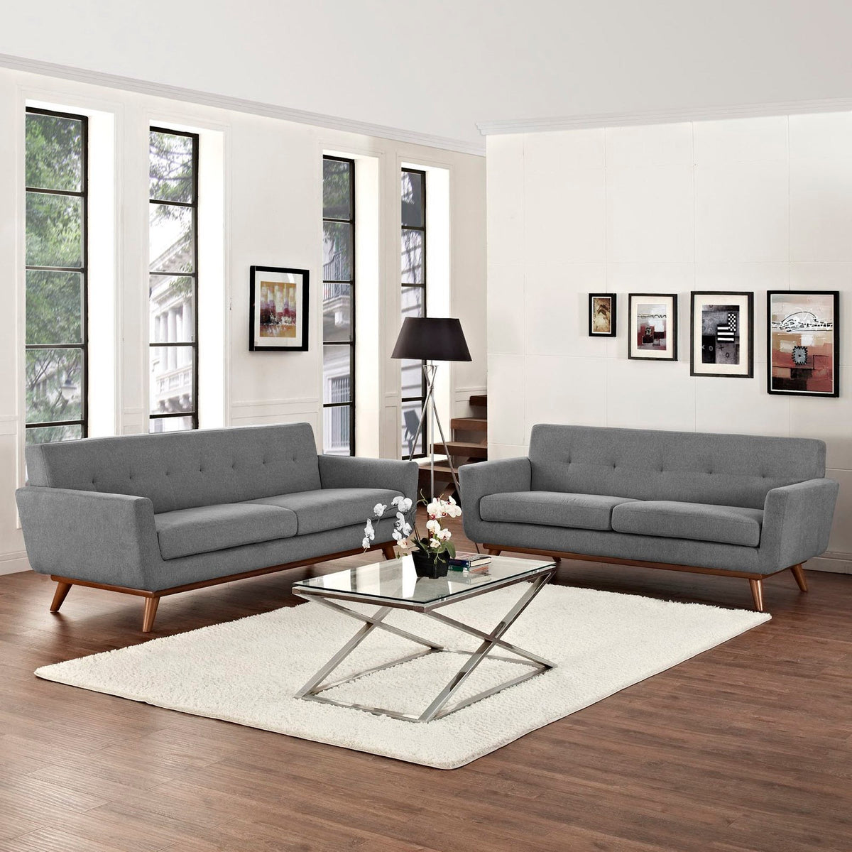Engage Loveseat and Sofa Set of 2 by Modway