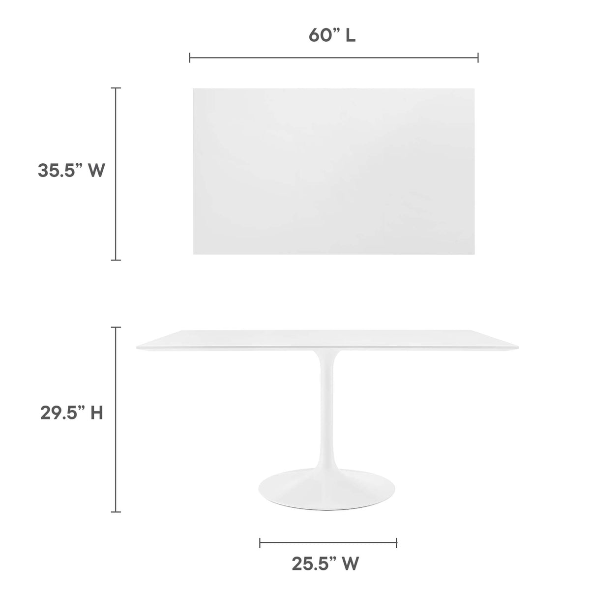 Lippa 60" Rectangle Wood Dining Table by Modway - EEI-1656