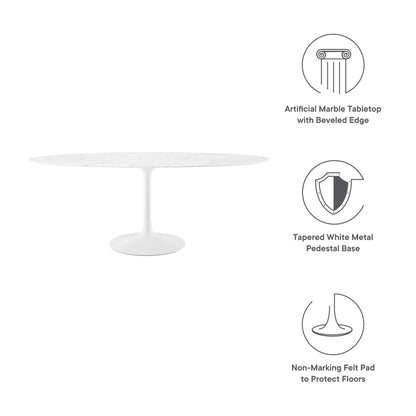 Lippa 78" Oval Faux Marble Dining Table by Modway - EEI-1659