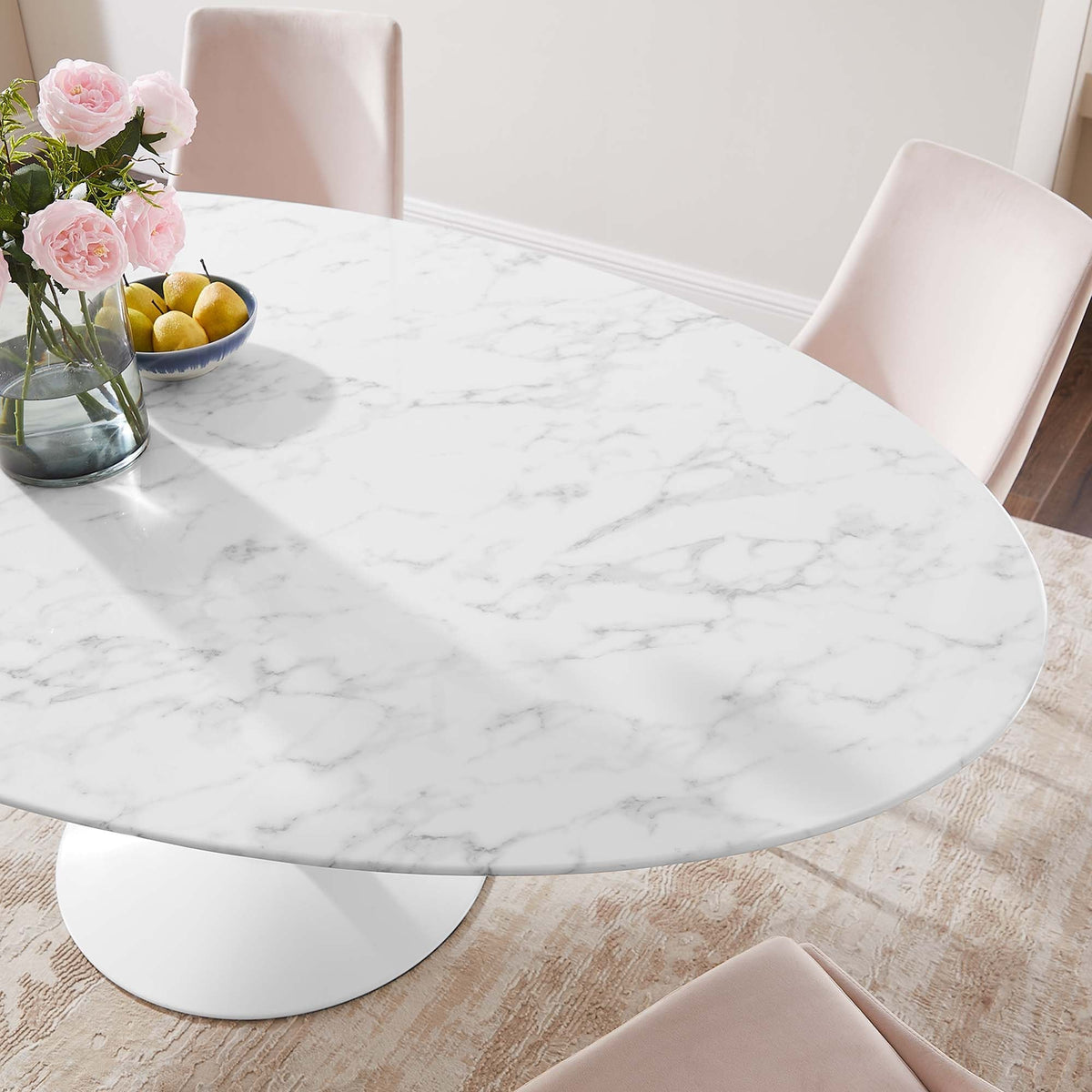 Lippa 78" Oval Faux Marble Dining Table by Modway - EEI-1659