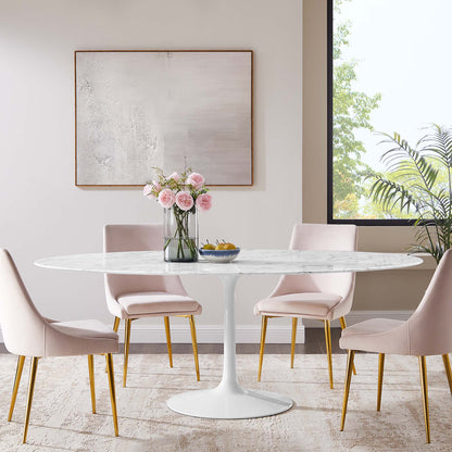 Lippa 78" Oval Faux Marble Dining Table by Modway - EEI-1659
