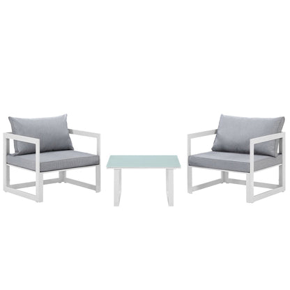 Fortuna 3 Piece Outdoor Patio Sectional Sofa Set by Modway