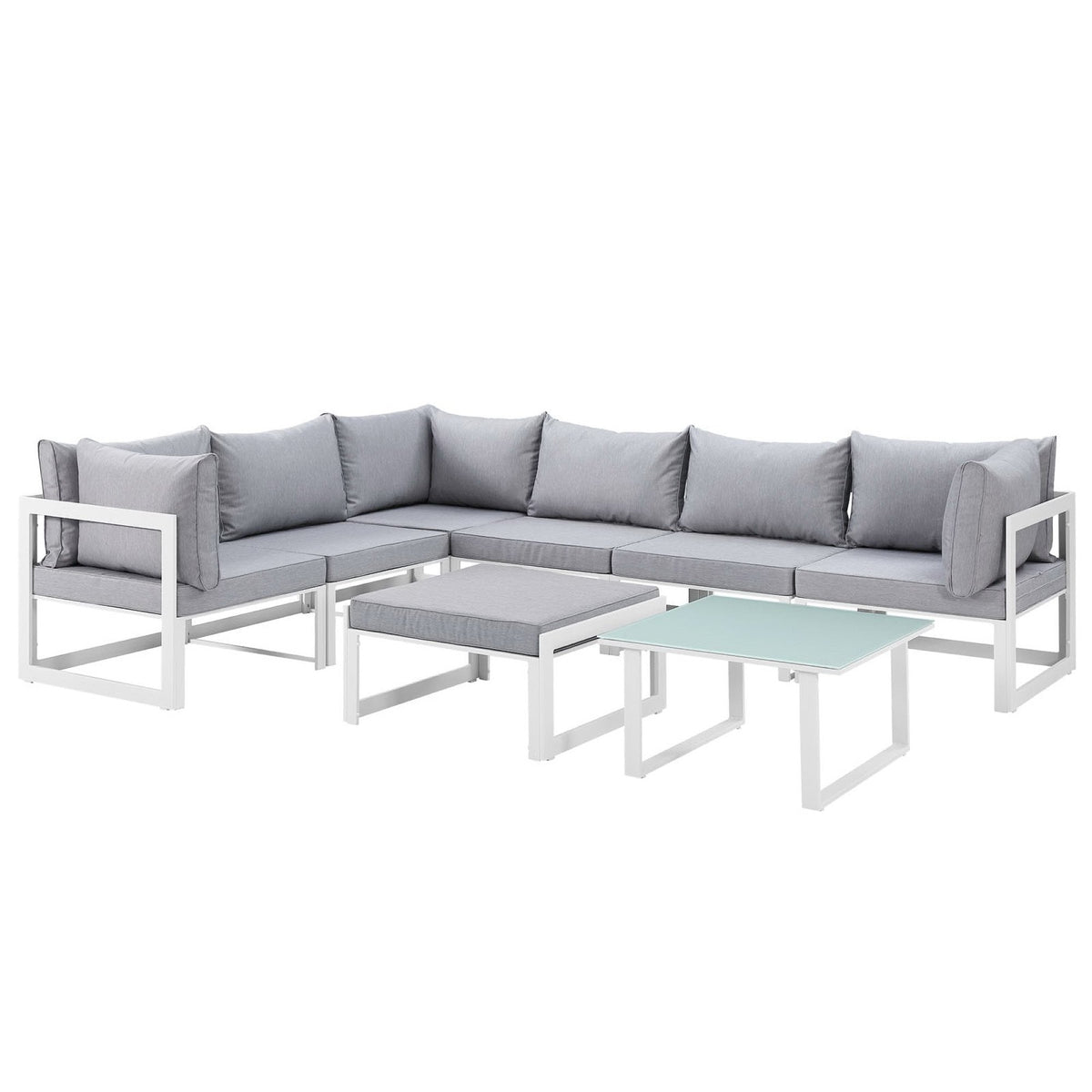 Fortuna 8 Piece Outdoor Patio Sectional Sofa Set by Modway - EEI-1735