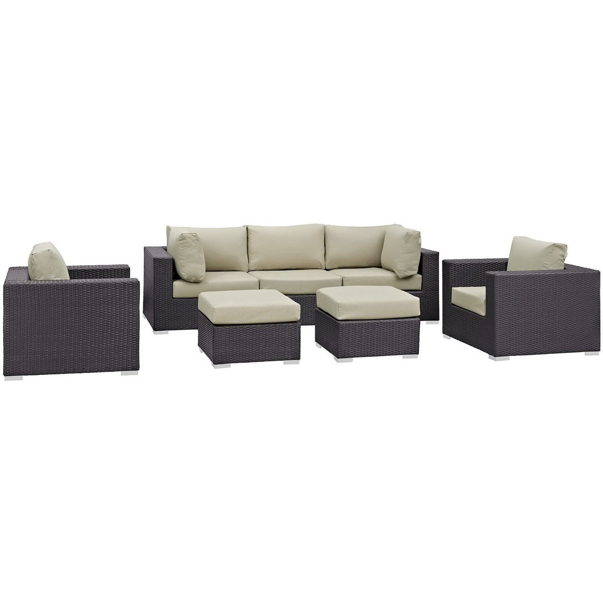 Gather 7 Piece Outdoor Patio Sectional Set by Modway