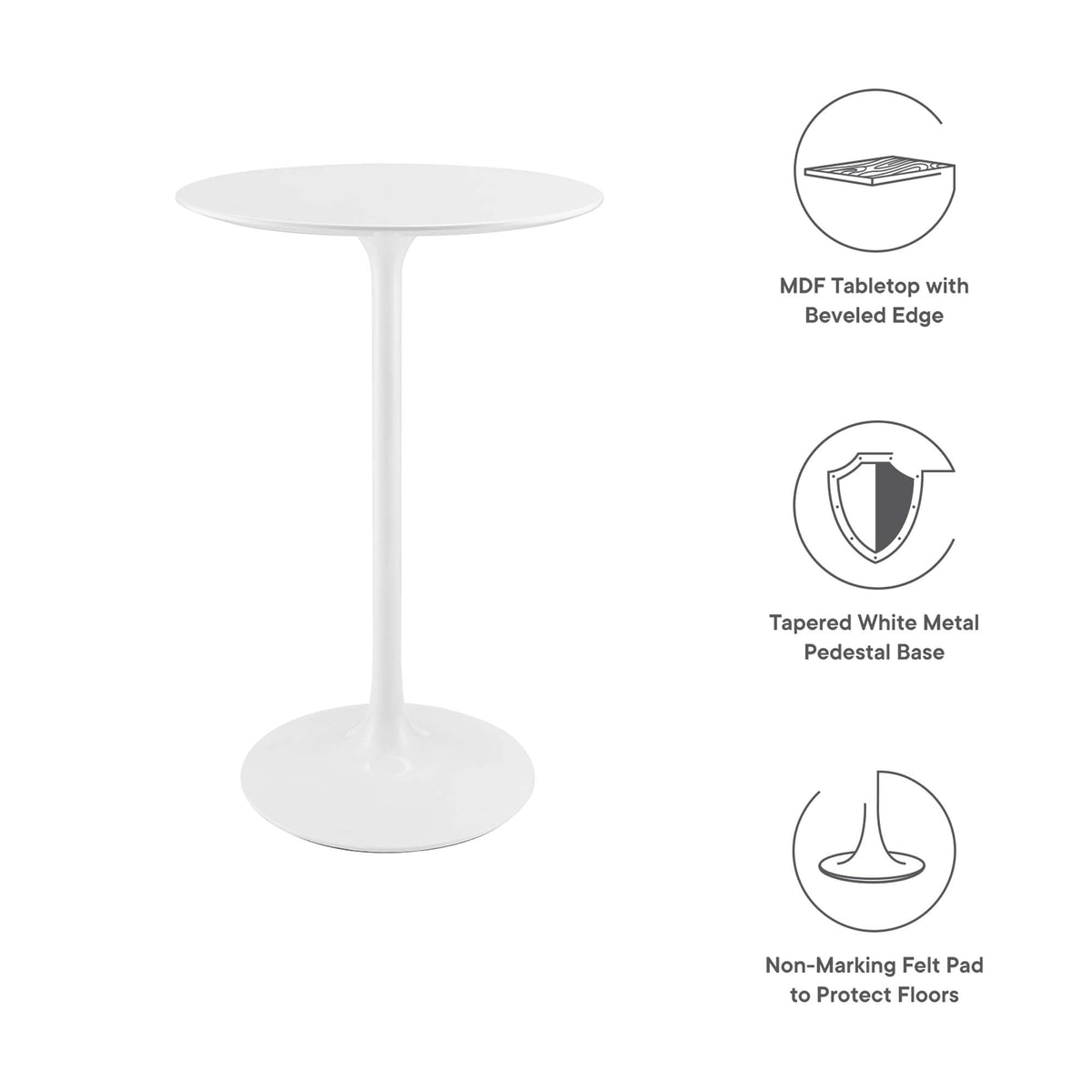 Lippa 28" Round Wood Bar Table by Modway - EEI-1825