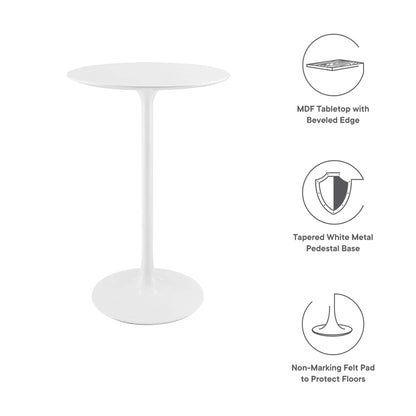 Lippa 28" Round Wood Bar Table by Modway - EEI-1825