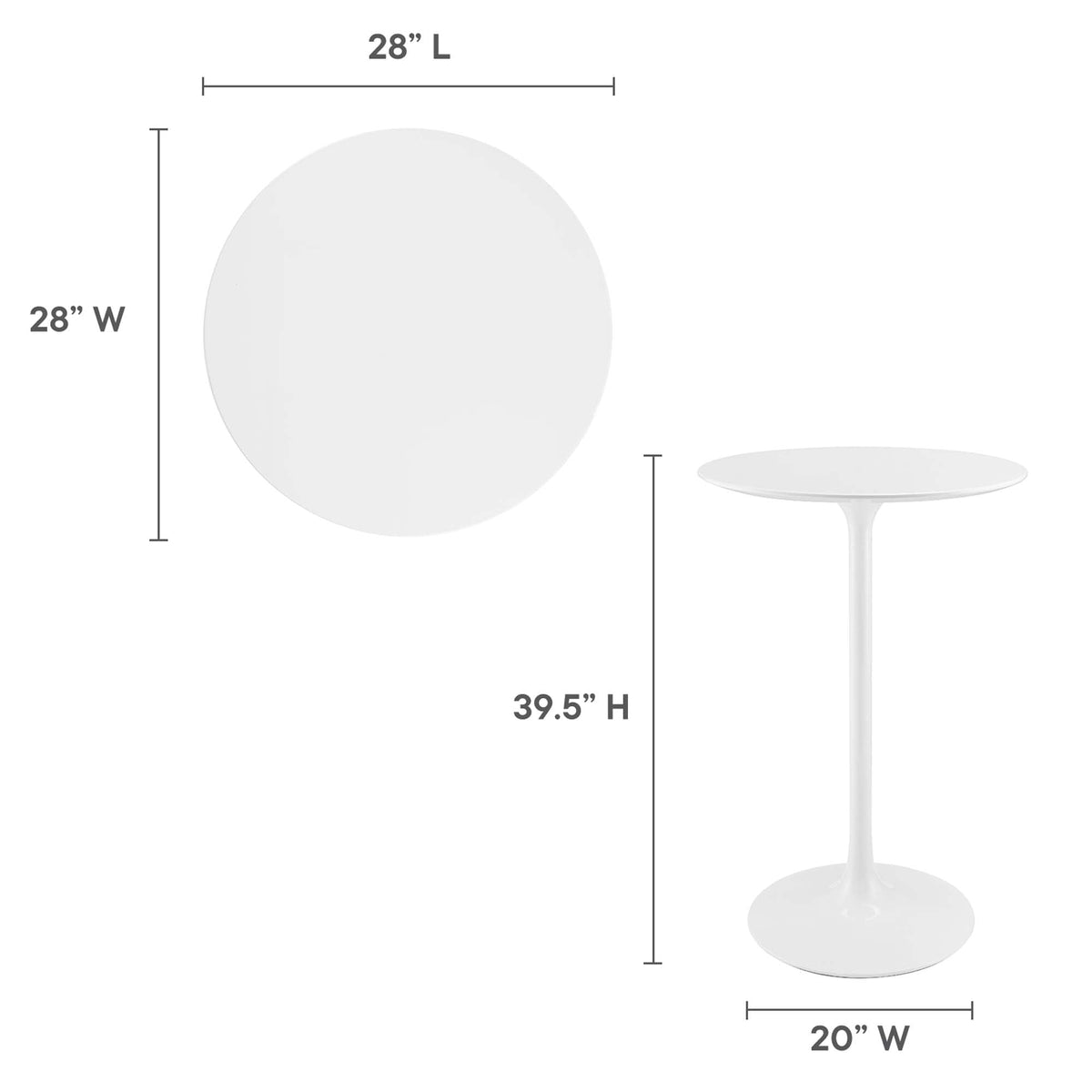 Lippa 28" Round Wood Bar Table by Modway - EEI-1825