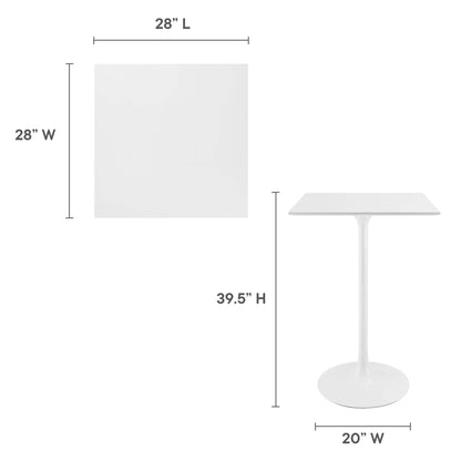 Lippa 28" Square Wood Bar Table by Modway - EEI-1826