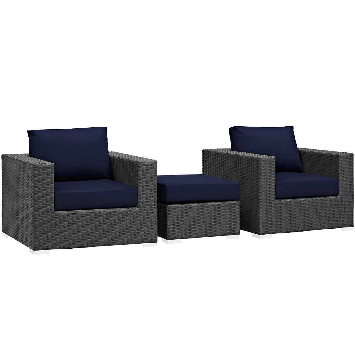 Sojourn 3 Piece Outdoor Patio Sunbrella® Sectional Set by Modway - EEI-1891