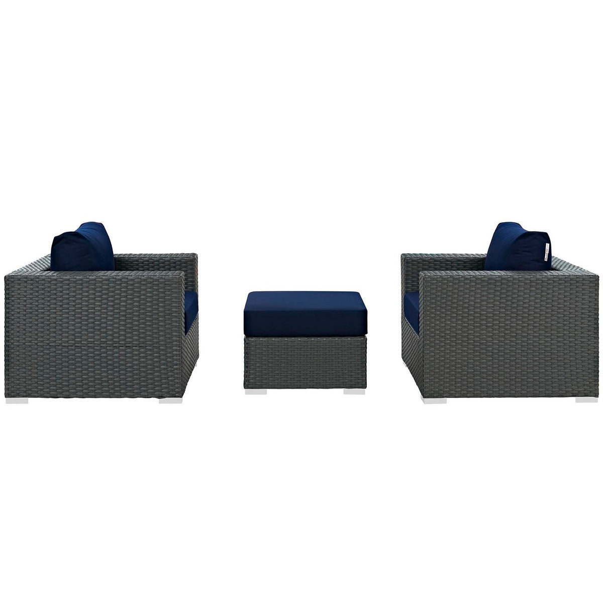 Sojourn 3 Piece Outdoor Patio Sunbrella® Sectional Set by Modway - EEI-1891