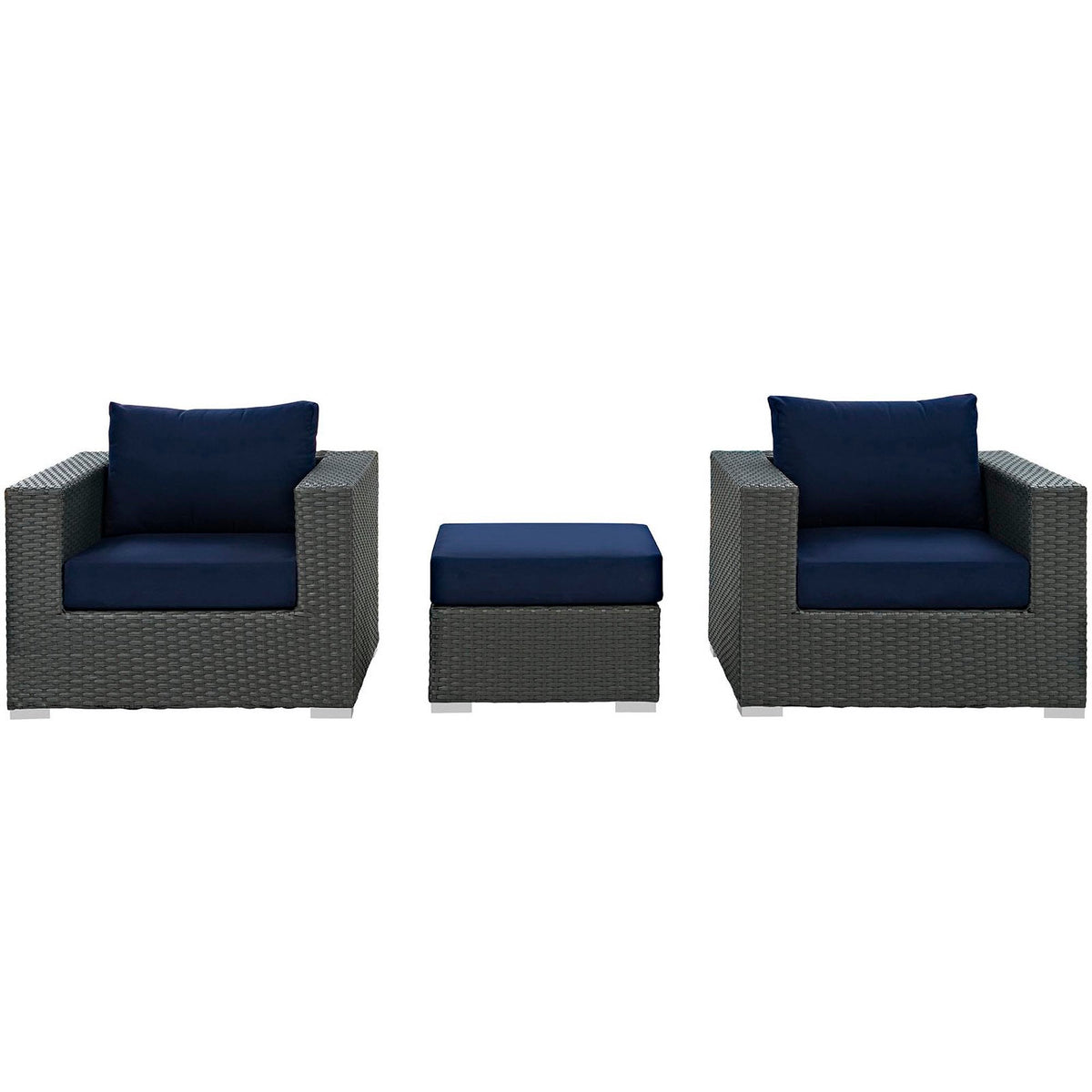 Sojourn 3 Piece Outdoor Patio Sunbrella® Sectional Set by Modway - EEI-1891