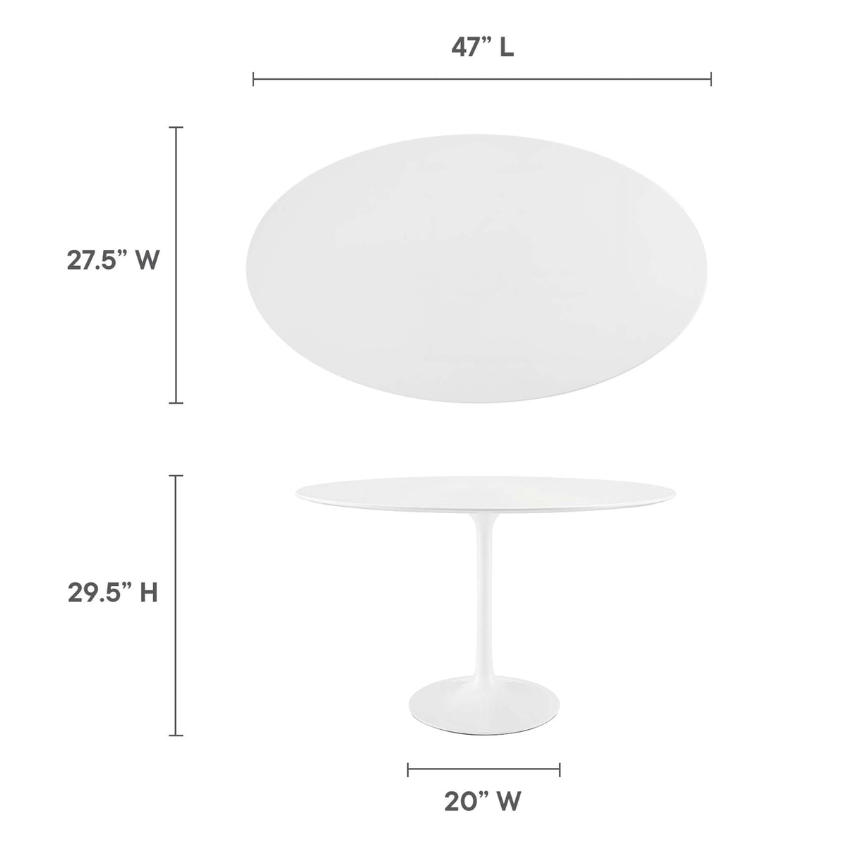 Lippa 48" Oval Wood Dining Table by Modway - EEI-2017