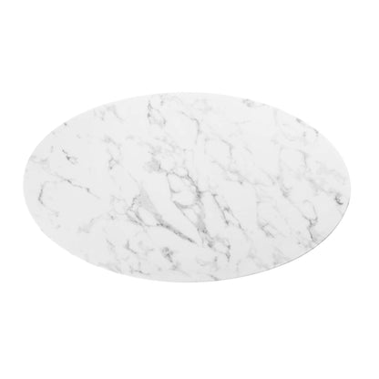 Lippa 48" Oval Faux Marble Coffee Table by Modway - EEI-2022