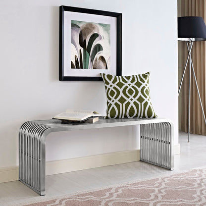 Pipe 47" Stainless Steel Bench by Modway