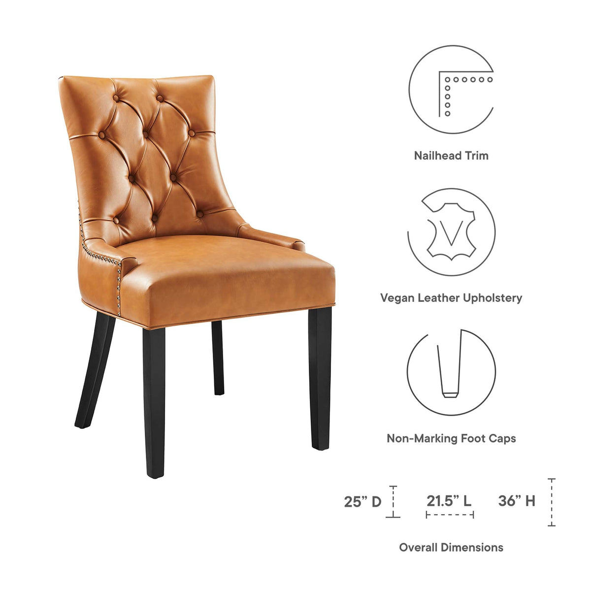 Regent Tufted Vegan Leather Dining Chair by Modway