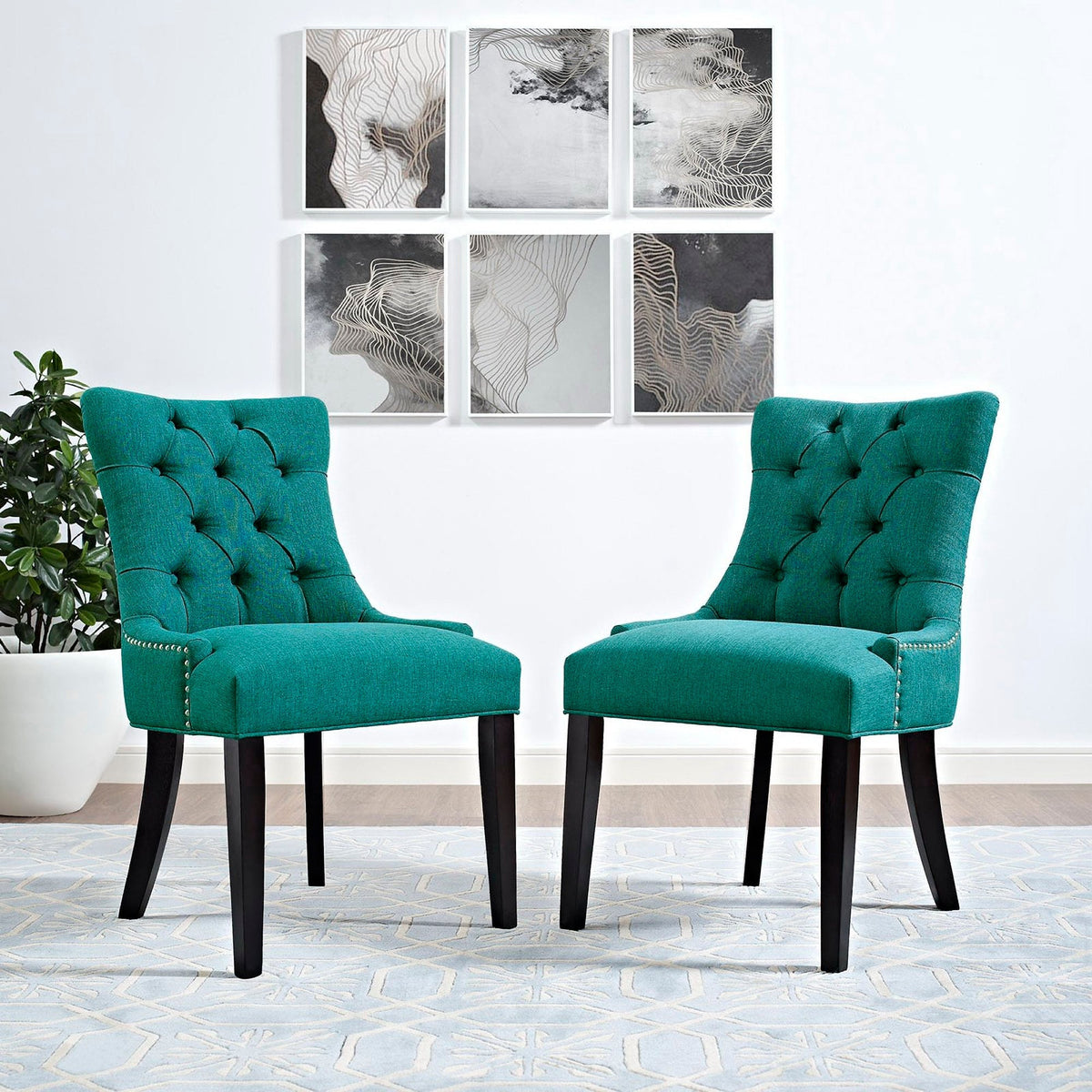 Regent Tufted Fabric Dining Chair by Modway