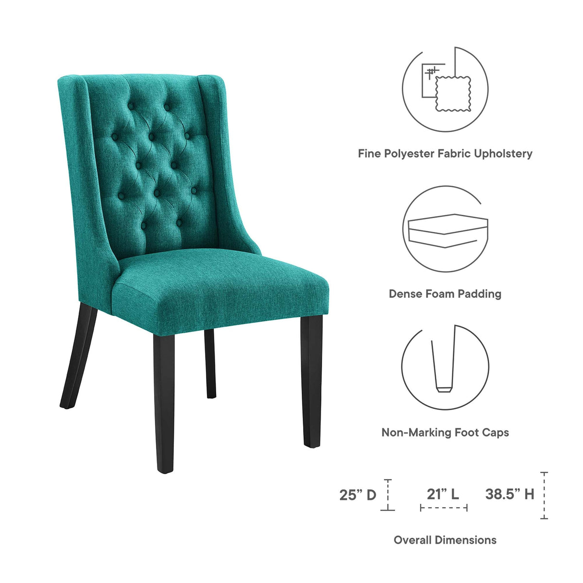 Baronet Button Tufted Fabric Dining Chair by Modway