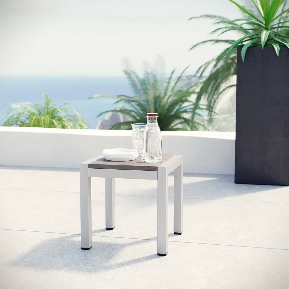 Shore Outdoor Patio Aluminum Side Table by Modway