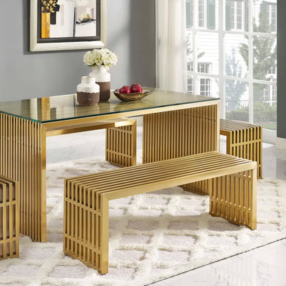 Gridiron Medium Stainless Steel Bench by Modway - EEI-3035