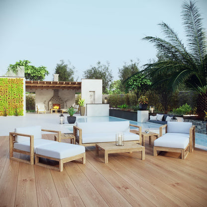Upland 8 Piece Outdoor Patio Teak Set by Modway